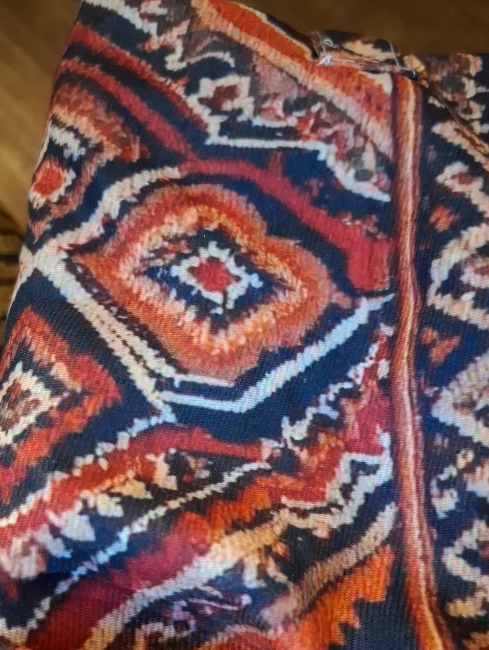 NEW! Boho Aztec Pattern Tote Bag in Orange and Navy